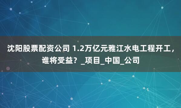 沈阳股票配资公司 1.2万亿元雅江水电工程开工，谁将受益？_项目_中国_公司